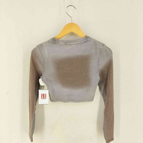 ザラ ZARA グラデーション クロップド ロングスリーブTシャツ Y2K レディース import:M