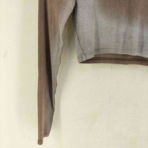 ザラ ZARA グラデーション クロップド ロングスリーブTシャツ Y2K レディース import:M