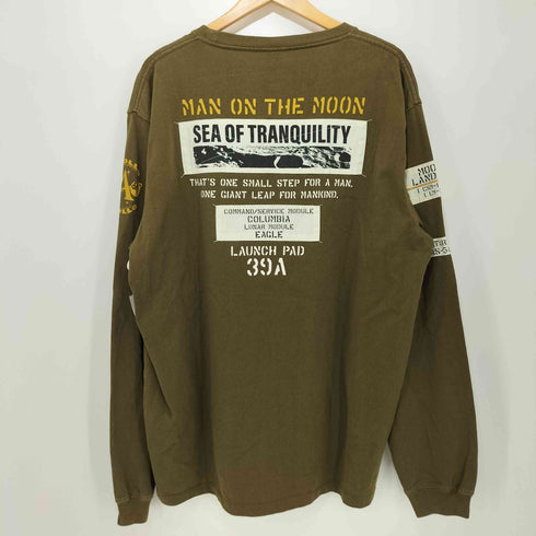 アヴィレックス AVIREX MOON LANDING PATCH L/S CREW NECK T-SHIRT メンズ 2XL