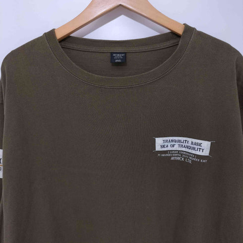 アヴィレックス AVIREX MOON LANDING PATCH L/S CREW NECK T-SHIRT メンズ 2XL