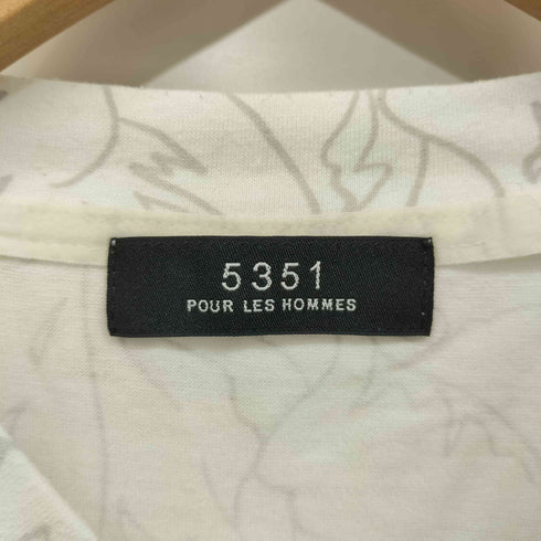 ゴーサンゴーイチプールオム 5351 POUR LES HOMMES フラワープリント半袖VネックTシャツ メンズ JPN:44