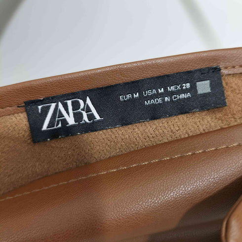 ザラ ZARA Leather Pinafore Pleated Dress レディース import:M