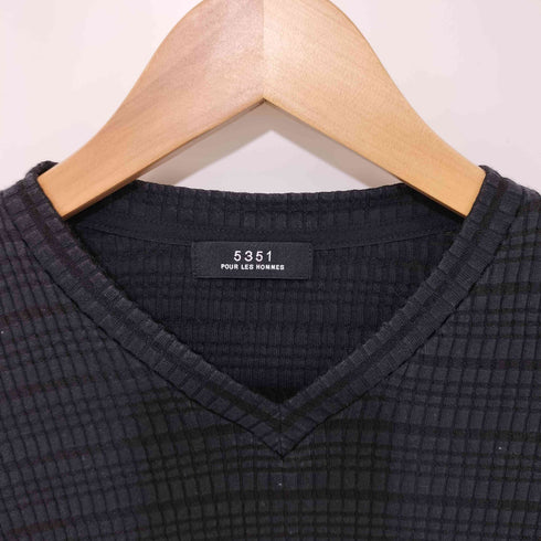 ゴーサンゴーイチプールオム 5351 POUR LES HOMMES ホールガーメントVネックニット メンズ JPN:44