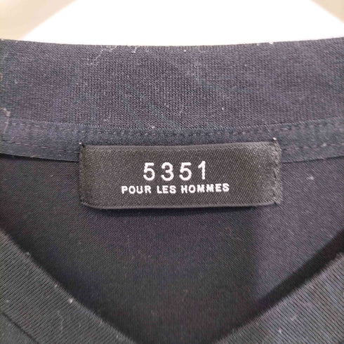 ゴーサンゴーイチプールオム 5351 POUR LES HOMMES フラワープリント半袖VネックTシャツ メンズ JPN:44