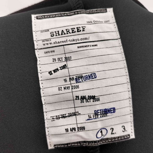 シャリーフ SHAREEF BARBED WIRE MICRO SUEDE SWEAT バーブドワイヤーマイクロスエードトレーナー メンズ 1