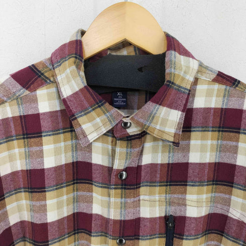 ランズエンド LANDS END L/Sフロントジップポケット付き チェックシャツ メンズ import:XL