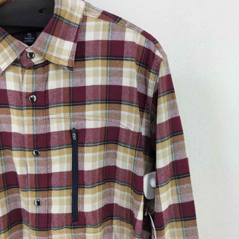 ランズエンド LANDS END L/Sフロントジップポケット付き チェックシャツ メンズ import:XL