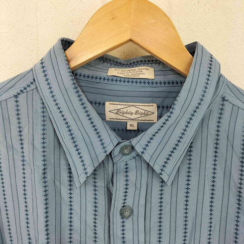 Eighty Eight レーヨンポリ ストライプシャツ メンズ import:XL