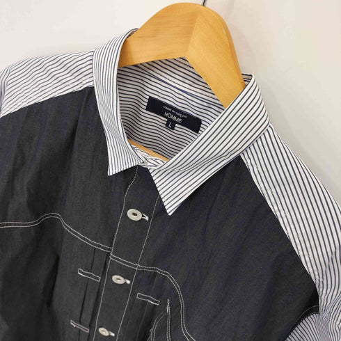 コムデギャルソンオム COMME des GARCONS HOMME 25SS デニム ストラップ 切り返し シャツ AD2024 メンズ JPN:L