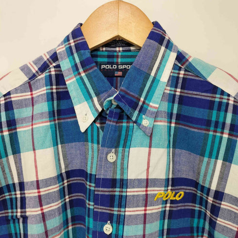ポロスポーツラルフローレン POLO SPORT RALPH LAUREN ロゴ刺繍 S/Sチェックシャツ メンズ import:L