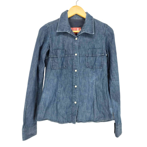 ジルサンダー JIL SANDER スナップボタン デニムシャンブレー長袖シャツ レディース JPN:S