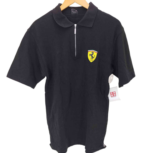 90S フェラーリ 企業ロゴ ハーフジップ S/S ポロシャツ メンズ JPN:S