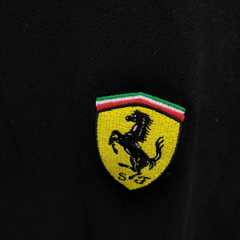 90S フェラーリ 企業ロゴ ハーフジップ S/S ポロシャツ メンズ JPN:S