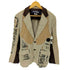 ジュンヤワタナベコムデギャルソンマン JUNYA WATANABE COMME des GARCONS MAN 08SS AD2007 レザー切替 メッセージプリント リネンテーラードジャケット メンズ JPN:M