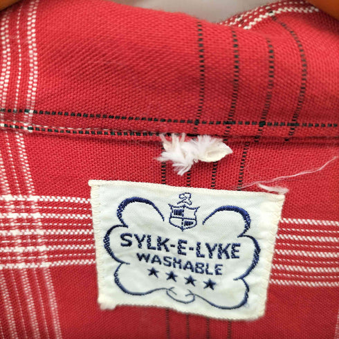 SYLK-E LYKE 50S~60S チェックレーヨン オープンカラーシャツ メンズ