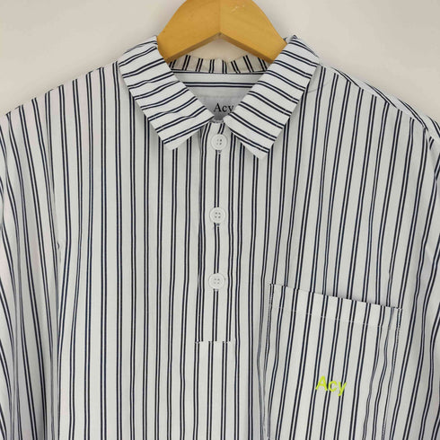 Acy Room Shirt ルームシャツ ハーフボタン ストライプシャツ メンズ JPN:3