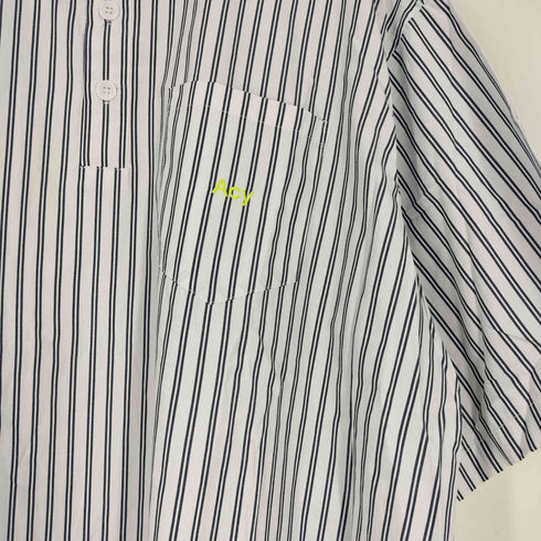 Acy Room Shirt ルームシャツ ハーフボタン ストライプシャツ メンズ JPN:3