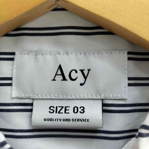 Acy Room Shirt ルームシャツ ハーフボタン ストライプシャツ メンズ JPN:3