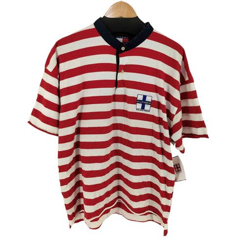 トミーヒルフィガー TOMMY HILFIGER ワッペン刺繍 ボーダーシャツ メンズ import:XL