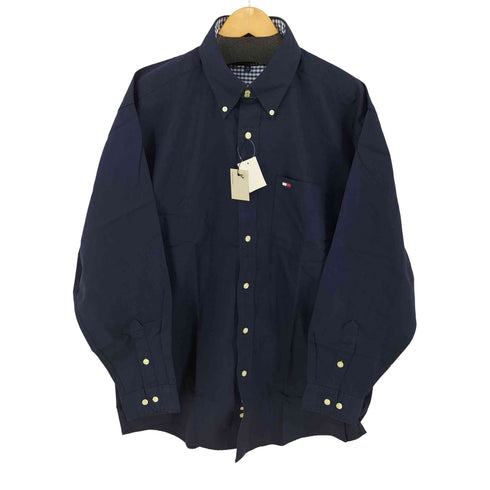 トミーヒルフィガー TOMMY HILFIGER ロゴ刺繍 ボタンダウン ロングスリーブシャツ メンズ import:M