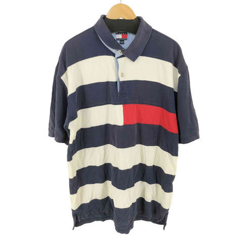 トミーヒルフィガー TOMMY HILFIGER フラッグボーダー 鹿の子 S/Sポロシャツ メンズ import:XXL XXL