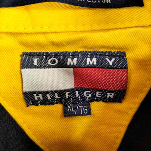 トミーヒルフィガー TOMMY HILFIGER エンブレム刺繍 鹿の子 ラガーシャツ メンズ import:XL