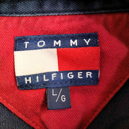 トミーヒルフィガー TOMMY HILFIGER ハーフジップ ラガーシャツ メンズ import:L