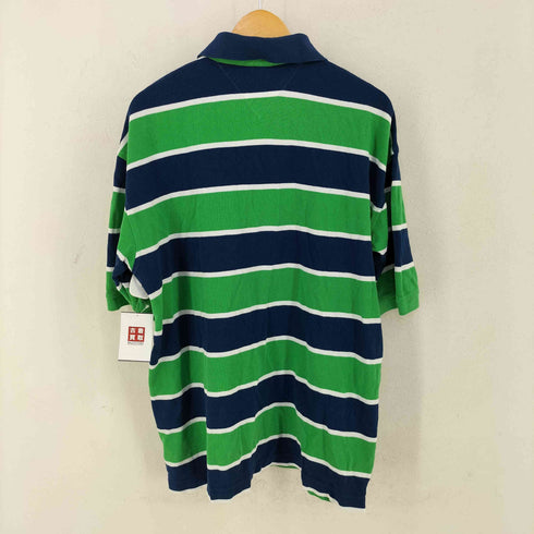 トミーヒルフィガー TOMMY HILFIGER ロゴ刺繍 ボーダー S/Sポロシャツ メンズ import:XL