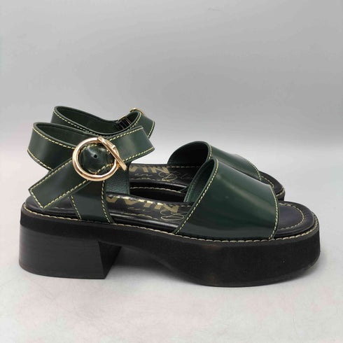 ランバンオンブルー LANVIN en Bleu パテントレザー ストラップ ヒール サンダル レディース S