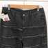 jeans フリンジデザインブラックデニムパンツ メンズ XL