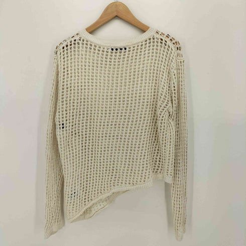 ザラ ZARA Asymmetry Mesh Knit Sweater メッシュ ニットセーター レディース import:L
