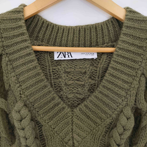 ザラ ZARA Vネック ニットベスト レディース import:M