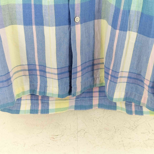ポロバイラルフローレン Polo by RALPH LAUREN マドラスチェック柄 開襟 半袖シャツ メンズ import:M