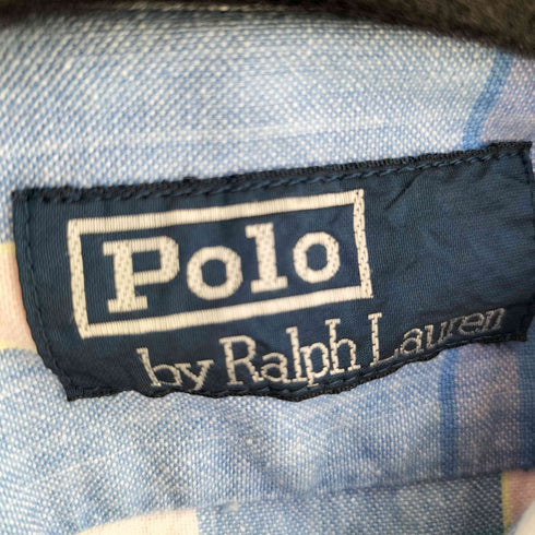 ポロバイラルフローレン Polo by RALPH LAUREN マドラスチェック柄 開襟 半袖シャツ メンズ import:M
