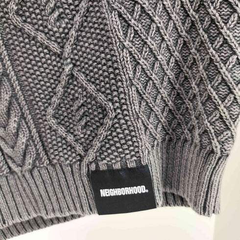 ネイバーフッド NEIGHBORHOOD 24AW WASHED CREWNECK CABLE SWEATER クルーネック ケーブル ニット メンズ JPN:L