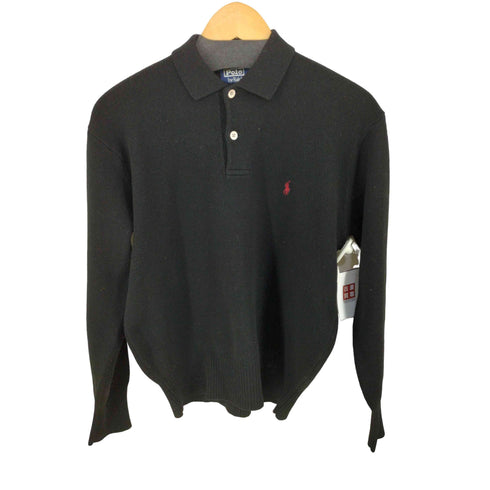 ポロバイラルフローレン Polo by RALPH LAUREN LAMBSWOOL100 L/Sニットポロ メンズ import:M