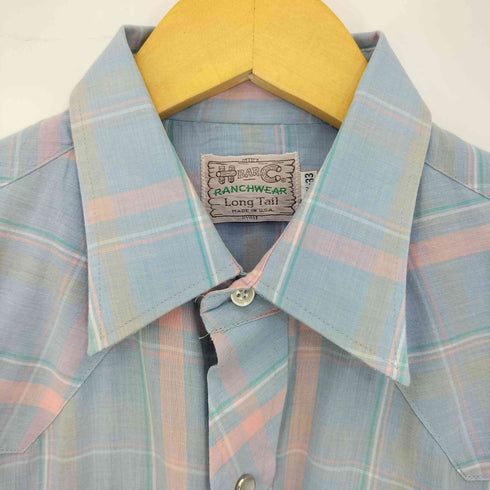 エイチバーシー H BAR C 70S USA製 RANCHWEAR チェック ウエスタンシャツ メンズ 15 1/2 : 33