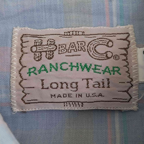 エイチバーシー H BAR C 70S USA製 RANCHWEAR チェック ウエスタンシャツ メンズ 15 1/2 : 33