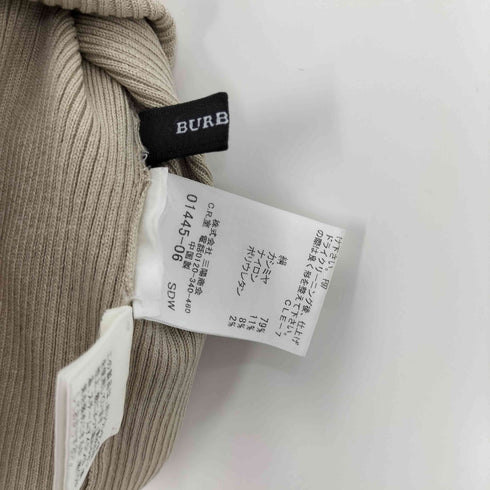 バーバリーブラックレーベル BURBERRY BLACK LABEL シルク カシミヤ混 タートルネック フリル ノースリーブ ニット セーター レディース EUR:38