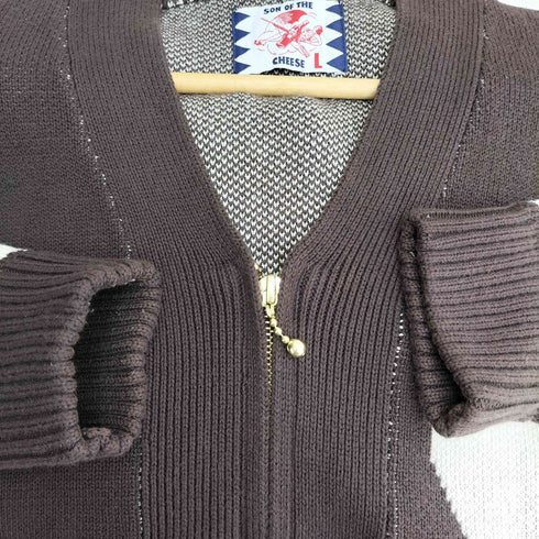サノバチーズ SON OF THE CHEESE Horse Cardigan コットンニット ジップカーディガン メンズ JPN:L