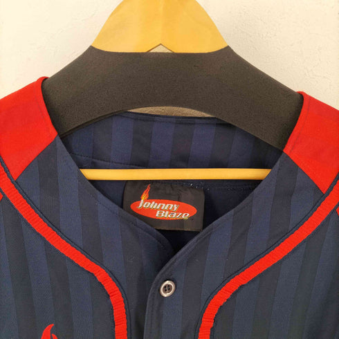 ジョニーブレイズ JOHNNY BLAZE 00S ロゴ刺繍 ベースボールシャツ メンズ