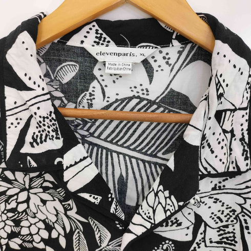 elevenparis Black Tropical レーヨン オープンカラーシャツ メンズ import:XL