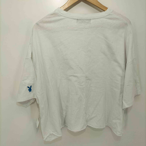 プレイボーイ PLAYBOY 短丈ワンポイントプリントS/S TEE レディース L