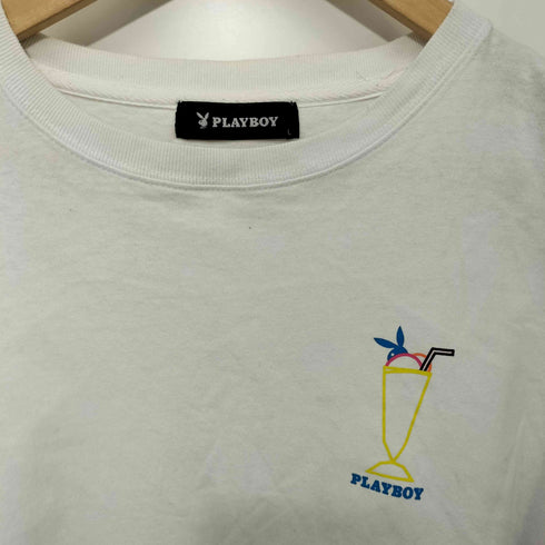 プレイボーイ PLAYBOY 短丈ワンポイントプリントS/S TEE レディース L