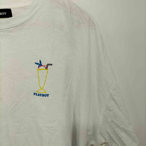 プレイボーイ PLAYBOY 短丈ワンポイントプリントS/S TEE レディース L