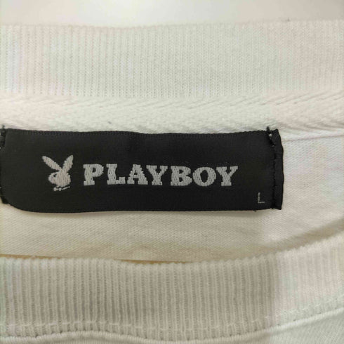 プレイボーイ PLAYBOY 短丈ワンポイントプリントS/S TEE レディース L