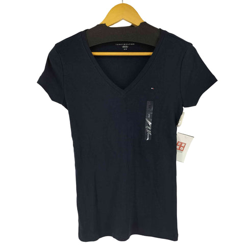 トミーヒルフィガー TOMMY HILFIGER ロゴ刺繍 S/S Tシャツ レディース import:S