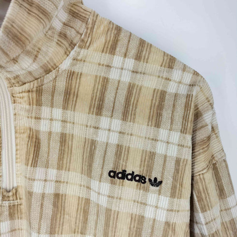 アディダスオリジナルス adidas Originals CORDUROY TARTAN HALF ZIP TOP コーデュロイ タータン ハーフジップトップ レディース JPN:M