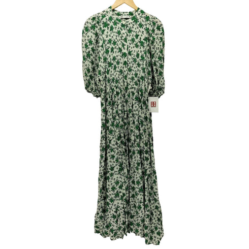 ザラ ZARA フラワープリントティアードロングワンピース レディース import:XS