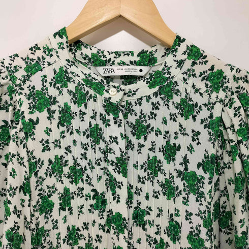 ザラ ZARA フラワープリントティアードロングワンピース レディース import:XS